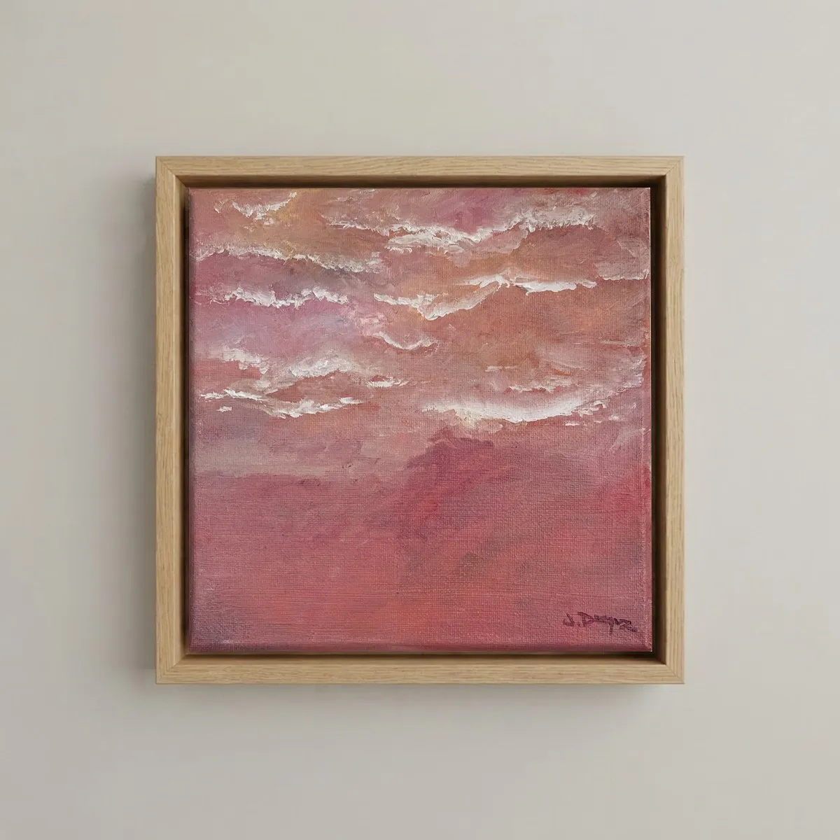 Aura, obra abstracta en rosas y corales