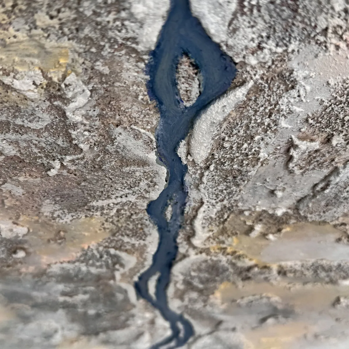 Blue Kintsugi, Mixed media on wood panel — photograph 6