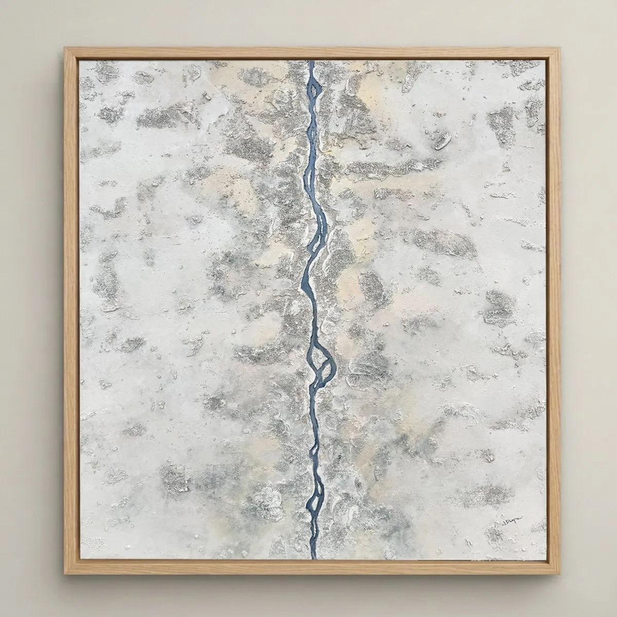 Blue Kintsugi, Mixed media on wood panel — photograph 7